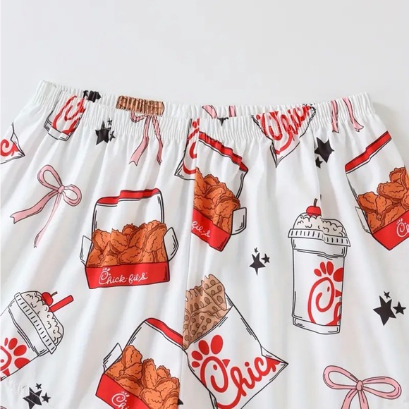 Chick-Fil-A Pajama Set - Funny Food Print Sleepwear | Soft Comfy PJs Adult small - Picture 6 of 10